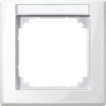 Merten M-SMART-Rahmen, 1fach mit Beschriftungsträger, polarweiß glänzend 
