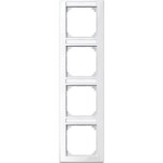 Merten M-SMART-Rahmen, 4fach mit Beschriftungsträger, senkrechte Montage, polarweiß glänzend 
