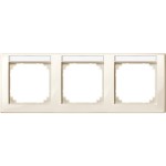 Merten 471344 M-SMART-Rahmen 3-fach mit Beschriftungsträger waagerechte Montage cremeweiß glänzend 