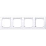 Merten M-SMART-Rahmen, 4fach mit Beschriftungsträger, waagerechte Montage, aktivweiß glänzend 