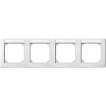 Merten M-SMART-Rahmen, 4fach mit Beschriftungsträger, waagerechte Montage, polarweiß 