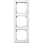 Merten M-SMART-Rahmen, 3fach mit Beschriftungsträger, senkrechte Montage, polarweiß 