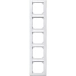 Merten M-SMART-Rahmen, 5fach mit Beschriftungsträger, senkrechte Montage, polarweiß 