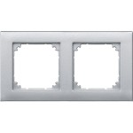 Merten M-PLAN II-Rahmen, 2fach, bündiger Einbau, aluminium 
