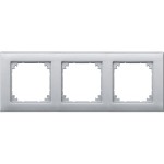 Merten M-PLAN II-Rahmen, 3fach, bündiger Einbau, aluminium 