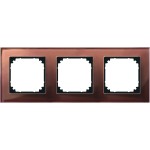 Merten M-PLAN-Echtglasrahmen, 3fach, Mahagonibraun 
