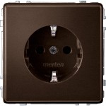 Merten MEG2300-7215 Schuko-Steckdose erhöhter Berührungsschutz Steckklemmen dunkelbrasil AQUADESIGN 