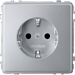 Merten SCHUKO-Steckdose, erhöhter Berührungsschutz, Steckklemmen, aluminium, AQUADESIGN 