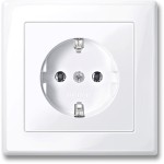 Merten SCHUKO-Steckdose mit voller Abdeckplatte, Steckkl., aktivweiß glänzend, M-SMART 