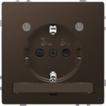 Merten SCHUKO-Steckdose mit Lichtauslass, LED-Beleuchtungs-Modul, Berührungsschutz, Steckklemmen, Moccametallic, System Design 