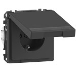 Merten SCHUKO-Steckdose m. Klappd. u. Schriftf., BRS, StK, Anthrazit, System Design 