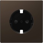 Merten Zentralplatte für SCHUKO-Steckdosen-Einsatz, Berührungsschutz, Moccametallic, System Design 