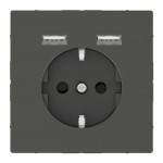 Merten Schuko Steckdose mit USB Ladegerät Anthrazit, System Design 