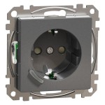 Merten Connected SCHUKO-Steckdose 16A, System M, Thermoplast edelmatt, Anthrazit 