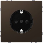 Merten SCHUKO-Steckdose, erhöhter Berührungsschutz, Schraub-Liftklemmen, Moccametallic, System Design 