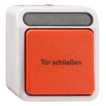 Merten Auslösetaster für Feststellanlage 1 Schließer 1-polig + 1 Öffner 1-polig lichtgrau, AQUASTAR 