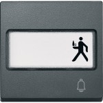 Merten Wippe mit Schriftfeld und Kennzeichnung Klingel, anthrazit, System M 
