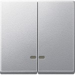 Merten Doppelwippe mit Kontrollfenster, aluminium, System M 