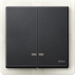 Merten Doppelwippe mit Kontrollfenster IP44, anthrazit, System M 