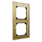 Merten Echtglasrahmen 2fach gold M-Plan 