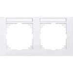 Merten M-Pure-Rahmen, 2fach mit Beschriftungsträger, waagerechte Montage, polarweiß, 