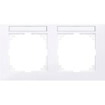 Merten M-Pure-Rahmen, 2fach mit Beschriftungsträger, waagerechte Montage, aktivweiß, 