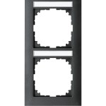 Merten M-Pure-Rahmen, 2fach mit Beschriftungsträger, senkrechte Montage, anthrazit, 