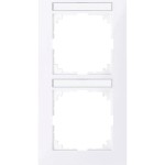 Merten M-Pure-Rahmen, 2fach mit Beschriftungsträger, senkrechte Montage, aktivweiß, 