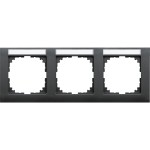 Merten M-Pure-Rahmen, 3fach mit Beschriftungsträger, waagerechte Montage, anthrazit, 