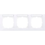 Merten M-Pure-Rahmen, 3fach mit Beschriftungsträger, waagerechte Montage, aktivweiß, 