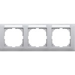 Merten M-Pure-Rahmen, 3fach mit Beschriftungsträger, waagerechte Montage, aluminium, 