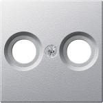 Merten Zentralplatte für Antennensteckdosen, aluminium, System M 