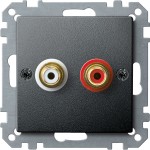 Merten Steckdose für Audio Anschluss, anthrazit, System M 