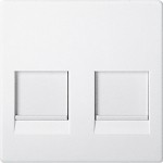 Merten Zentralplatte für Modular Jack 2fach mit Staubschutzschieber, polarweiß, System M 