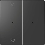 Merten Wippen für Taster-Modul 2fach (Szene1/2, blank), Anthrazit, System Design 