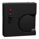 Merten Zentralplatte für Raumtemperaturregler-Einsatz mit Schalter, schwarz mattt, System M 