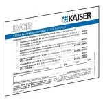 Kaiser 9473-91 Brandschutz Schott-Kennzeichnungsschild Sprachen D/GB/FR/I für alle KAISER-Schottungen 