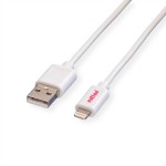 ROLINE 11.02.8322 USB 2.0 Sync- & Ladekabel mit 8pin-Connector, weiß, 1,8 m 