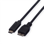 ROLINE 11.02.9005 USB 3.2 Gen 1 Kabel, C-Micro B, ST/ST, schwarz, 0,5 m 