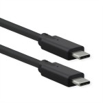 ROLINE 11.02.9071 USB 3.2 Gen 2x2 Kabel, C-C, ST/ST, 4K UHD-1, 20Gbit/s, Emark, 100W, schwarz, 1 m 