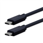 ROLINE 11.02.9077 USB3.2 Gen2x2 Kabel, C–C, ST/ST, 4K UHD-1, 20Gbit/s, 240W, schwarz, 1,5 m 