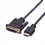 ROLINE 11.04.5516 Kabel DVI (18+1) ST - HDMI ST, schwarz, 1,5 m 