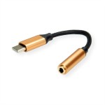 ROLINE 12.03.3223 GOLD Adapter USB Typ C - 3,5mm Audio, ST/BU, 0,13 m 