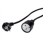 VALUE 19.99.1171 Schutzkontakt-Verlängerungskabel, 230VAC, UTE Version, schwarz, 5 m 