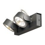 SLV 1000129 KALU, Wand- und Deckenleuchte, zweiflammig, LED, 3000 K, schwarz, 60° 