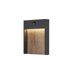 SLV 1002955 FLATT SENSOR, Outdoor LED Wandaufbauleuchte, 3000 K, IP54, anthrazit/braun 