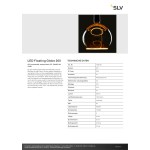 SLV 1008164 LED Floating Globe 200, LED-Leuchtmittel, smokey black, E27, PHASE, 6 W, 1900 K 