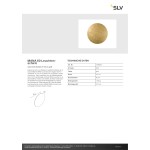 SLV 1008206 MANA 60 Leuchtenschirm, rund, moon structure, H: 4.2 cm, gold 