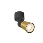 SLV 1008289 PURI 2.0 Cone, Wand- und Deckenaufbauleuchte, 1x max. 6 W GU10, schwarz / gold 