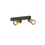 SLV 1008317 PURI 2.0 Dome, Wand- und Deckenaufbauleuchte, asymmetrisch, 2 x max. 6 W GU10, schwarz / gold 